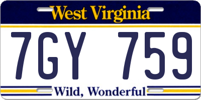 WV license plate 7GY759