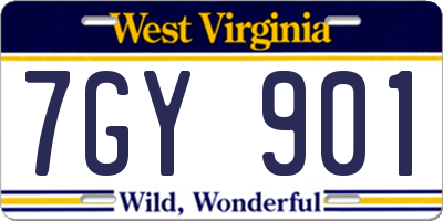 WV license plate 7GY901