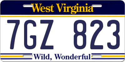 WV license plate 7GZ823