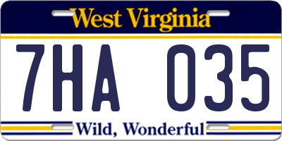 WV license plate 7HA035