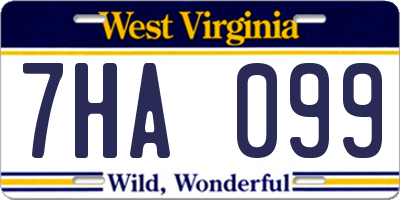 WV license plate 7HA099