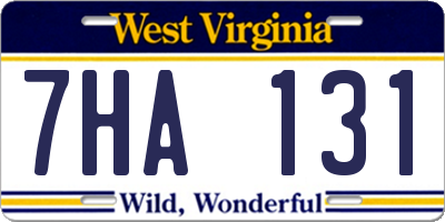WV license plate 7HA131