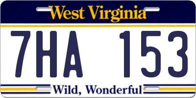 WV license plate 7HA153