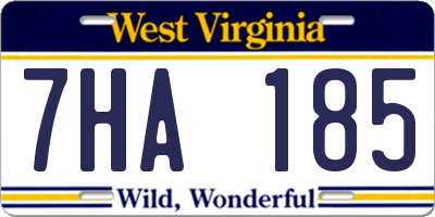 WV license plate 7HA185