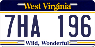 WV license plate 7HA196