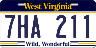 WV license plate 7HA211