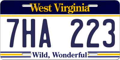 WV license plate 7HA223