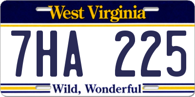 WV license plate 7HA225