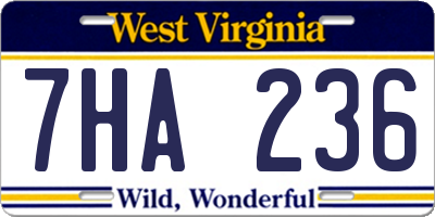 WV license plate 7HA236