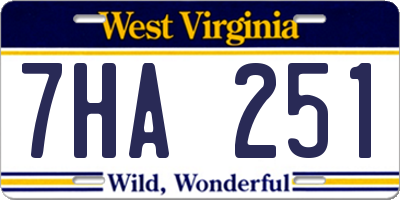 WV license plate 7HA251