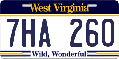 WV license plate 7HA260