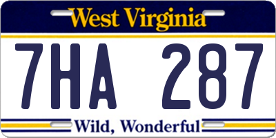 WV license plate 7HA287