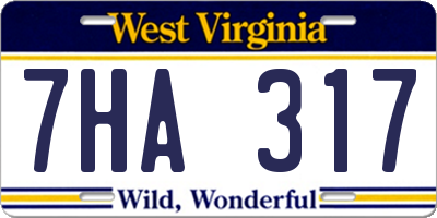 WV license plate 7HA317