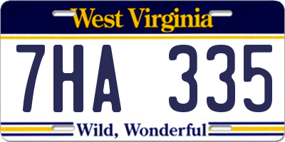 WV license plate 7HA335