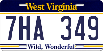 WV license plate 7HA349