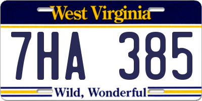 WV license plate 7HA385