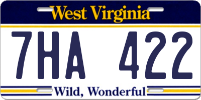 WV license plate 7HA422