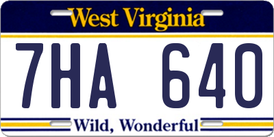 WV license plate 7HA640