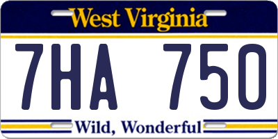 WV license plate 7HA750