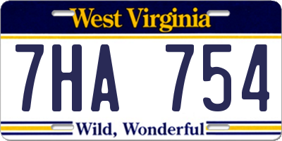 WV license plate 7HA754