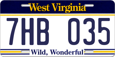WV license plate 7HB035