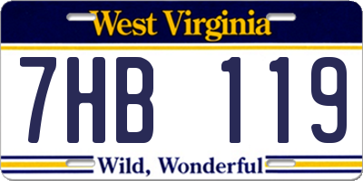 WV license plate 7HB119