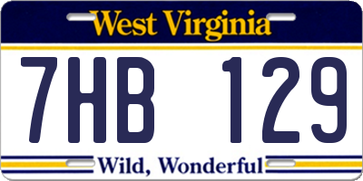 WV license plate 7HB129