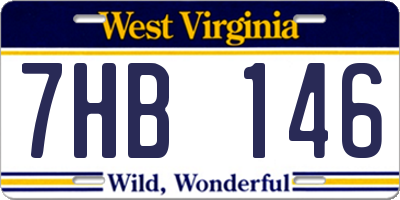WV license plate 7HB146