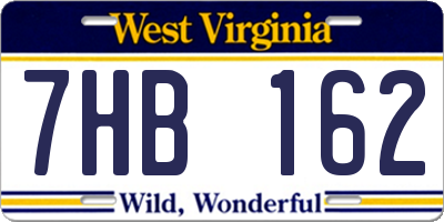 WV license plate 7HB162