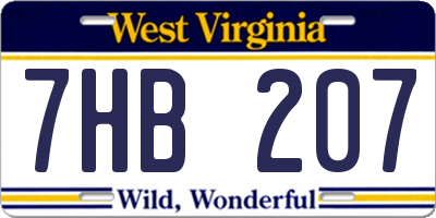 WV license plate 7HB207