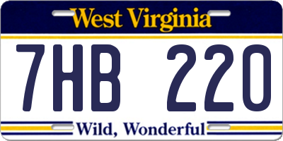 WV license plate 7HB220