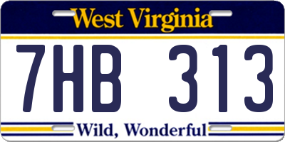 WV license plate 7HB313