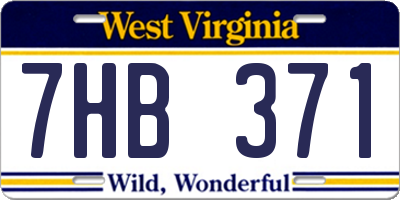 WV license plate 7HB371