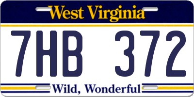 WV license plate 7HB372