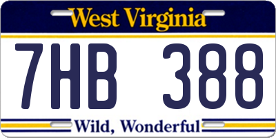 WV license plate 7HB388