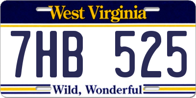 WV license plate 7HB525