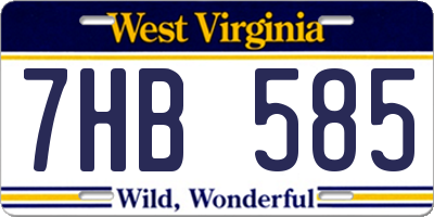 WV license plate 7HB585