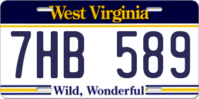 WV license plate 7HB589
