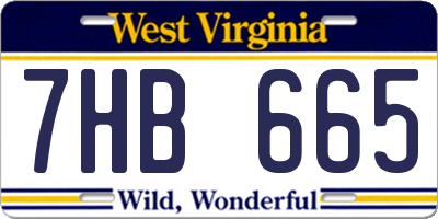 WV license plate 7HB665