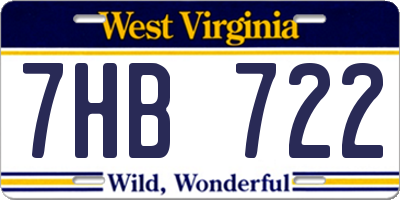 WV license plate 7HB722