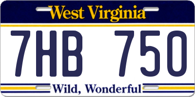 WV license plate 7HB750