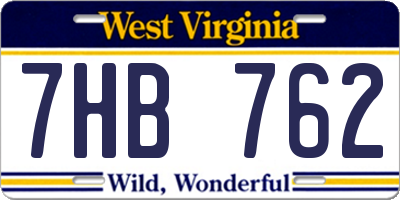 WV license plate 7HB762
