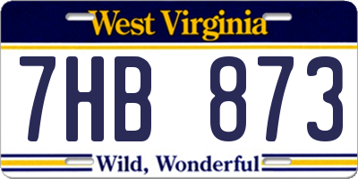 WV license plate 7HB873