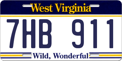 WV license plate 7HB911