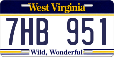 WV license plate 7HB951