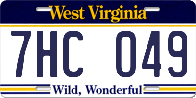 WV license plate 7HC049