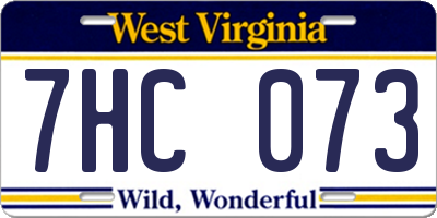 WV license plate 7HC073