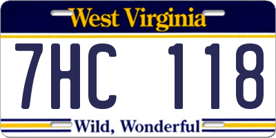 WV license plate 7HC118