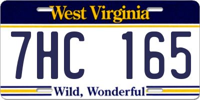 WV license plate 7HC165
