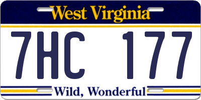 WV license plate 7HC177
